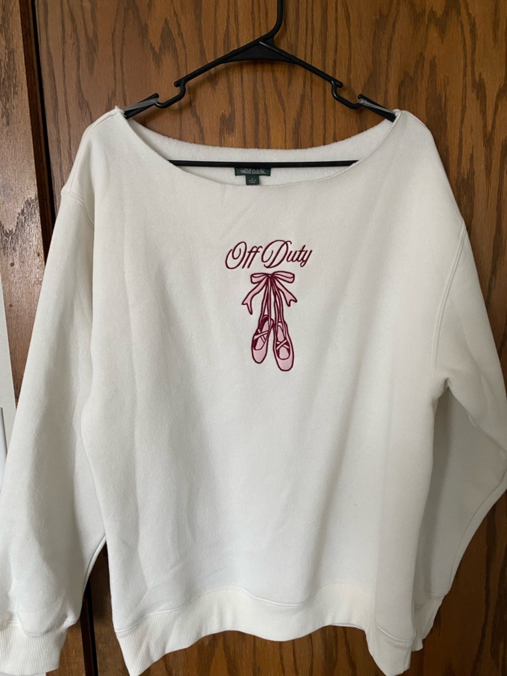 Lands' End Off Duty Ballet Graphic Sweatshirt - White